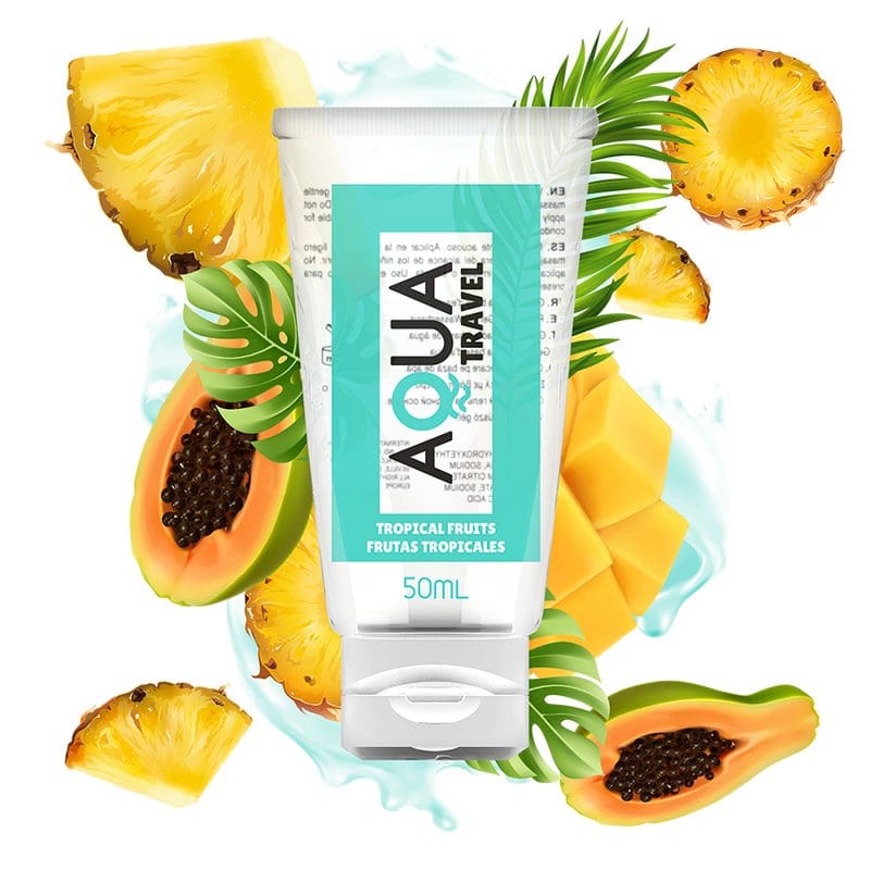 AQUA TRAVEL – FLAVOUR WATERBASED LUBRICANT TROPICAL FRUITS – 50 ML