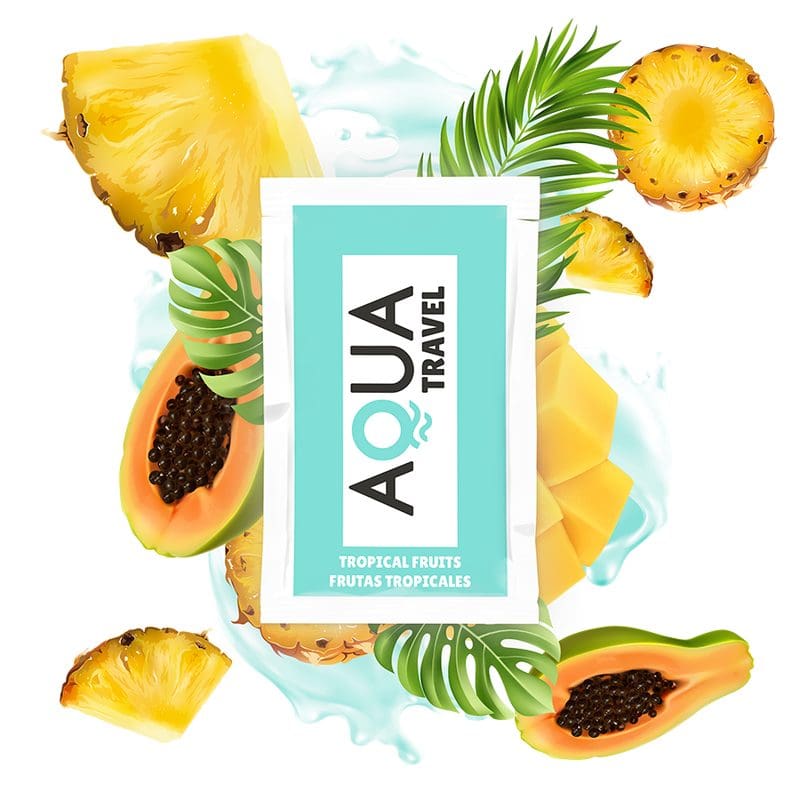 AQUA TRAVEL – TROPICAL FRUITS FLAVOUR WATERBASED LUBRICANT 6 ML