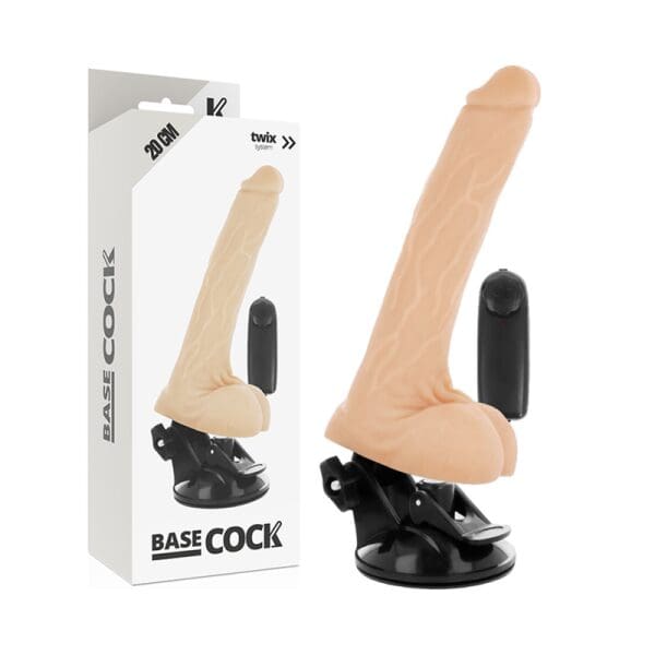BASECOCK - REALISTIC NATURAL REMOTE CONTROL VIBRATOR WITH TESTICLES 20 CM 3