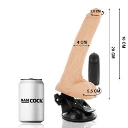 BASECOCK - REALISTIC NATURAL REMOTE CONTROL VIBRATOR WITH TESTICLES 20 CM