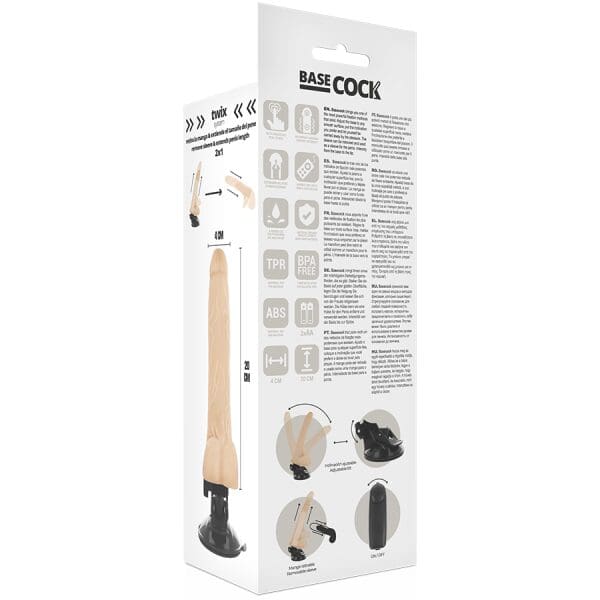 BASECOCK - REALISTIC NATURAL REMOTE CONTROL VIBRATOR WITH TESTICLES 20 CM 6