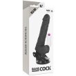 BASECOCK – REALISTIC VIBRATOR REMOTE CONTROL BLACK WITH TESTICLES 19.5CM 5