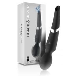 BLACK&SILVER - BECK RECHARGEABLE SILICONE MASSAGER AND SUCTION BLACK 2