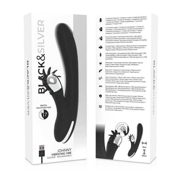 BLACK&SILVER - BUNNY JOHNNY VIBRATING VIBE 9