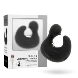 BLACK&SILVER - DUCKYMANIA RECHARGEABLE SILICONE STIMULATING DUCK THIMBLE 2