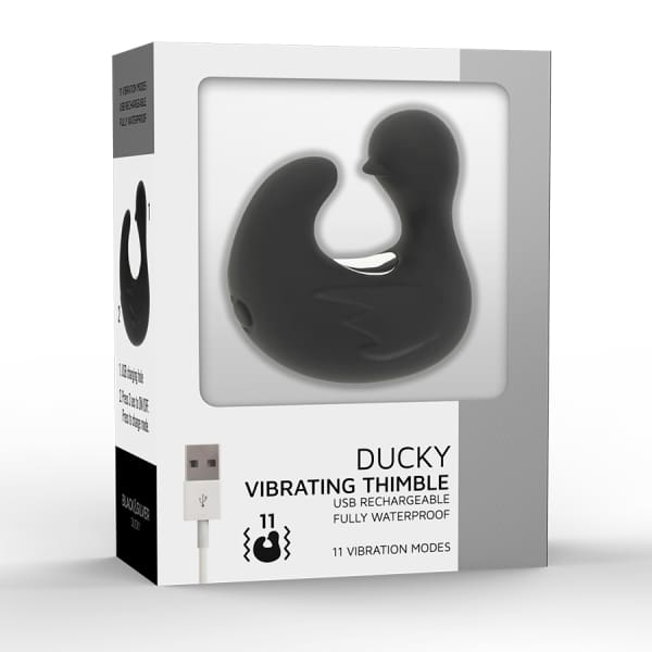 BLACK&SILVER - DUCKYMANIA RECHARGEABLE SILICONE STIMULATING DUCK THIMBLE 8