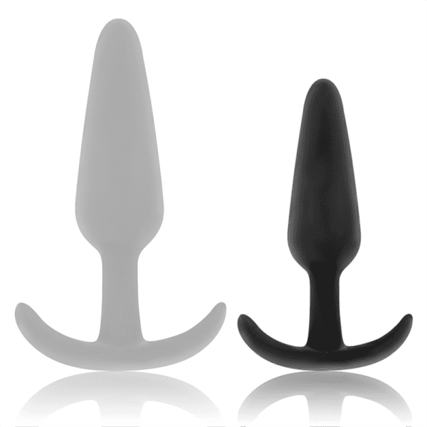 BLACK&SILVER - HANSEL SILICONE ANAL PLUG WITH SMALL HANDLE 4