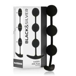 BLACK&SILVER - HARRY ANAL ROSARY 3 SILICONE SPHERES 14 CM 2