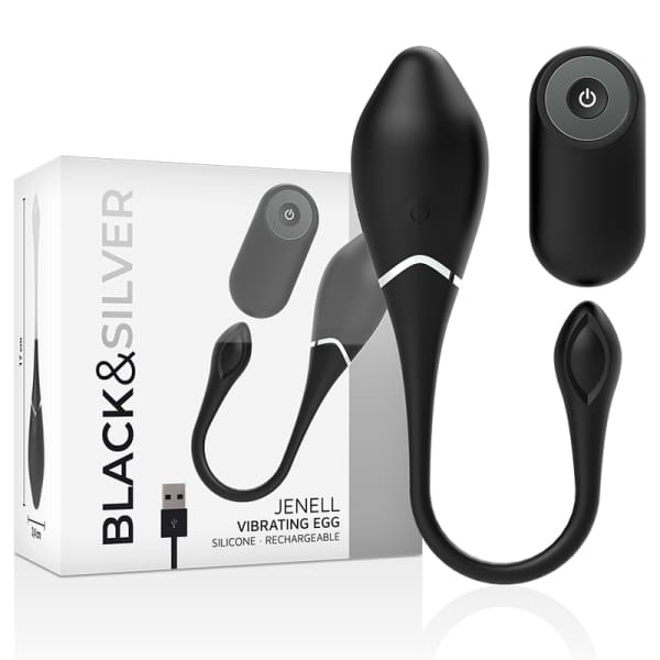 BLACK&SILVER - JENELL RECHARGEABLE VIBRATING EGG 3