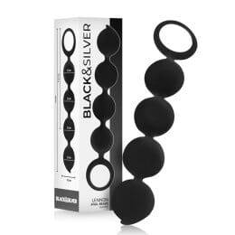 BLACK&SILVER - LENNON ANAL ROSARY 4 SILICONE SPHERES 15 CM 2