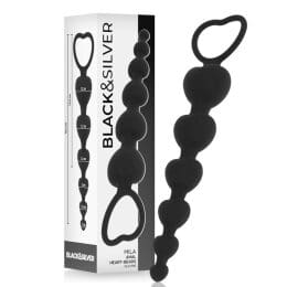 BLACK&SILVER - MILA ANAL CHAIN OF HEARTS 18 CM 2