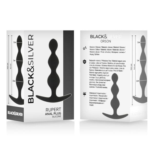 BLACK&SILVER - RUPERT ANAL BALL CHAIN 10 CM 5
