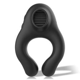 BLACK&SILVER - SILICONE VIBRATOR RING 3 MOTORS RECHARGEABLE BLACK 2