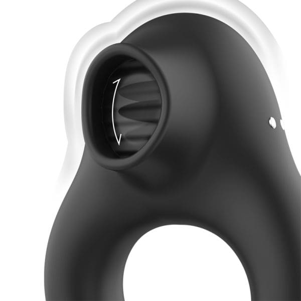 BLACK&SILVER - SILICONE VIBRATOR RING 3 MOTORS RECHARGEABLE BLACK 3