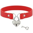 COQUETTE – CHIC DESIRE RED VEGAN LEATHER NECKLACE WITH HEART ACCESSORY WITH KEY 3