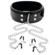 DARKNESS – COLLAR WITH NIPPLE CLAMPS BLACK