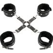 DARKNESS – LEATHER HANDCUFFS FOR FOOT AND HANDS BLACK