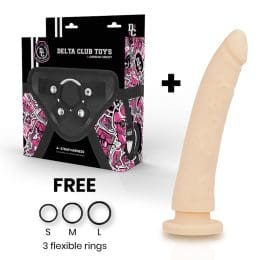 DELTA CLUB -  TOYS HARNESS + DONG FLESH SILICONE 17 X 3 CM 2