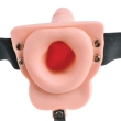 FETISH FANTASY SERIES – ADJUSTABLE HARNESS REMOTE CONTROL REALISTIC PENIS WITH RECHARGEABLE TESTICLES AND VIBRATOR 15 CM