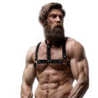 FETISH SUBMISSIVE ATTITUDE – ADJUSTABLE ECO-LEATHER CHEST HARNESS WITH NECKLACE FOR MEN 2
