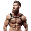 FETISH SUBMISSIVE ATTITUDE – MEN’S ECO-LEATHER CHEST HARNESS WITH STUDS