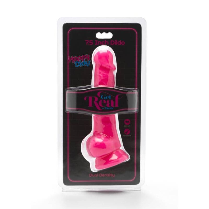 GET REAL – HAPPY DICKS 19 CM WITH BALLS PINK 2