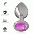 INTENSE – ALUMINUM METAL ANAL PLUG WITH PINK CRYSTAL SIZE L