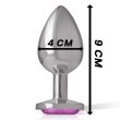 INTENSE – ALUMINUM METAL ANAL PLUG WITH PINK CRYSTAL SIZE L 5