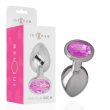 INTENSE – ALUMINUM METAL ANAL PLUG WITH PINK CRYSTAL SIZE M 2