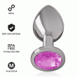 INTENSE – ALUMINUM METAL ANAL PLUG WITH PINK CRYSTAL SIZE M