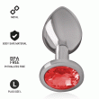 INTENSE – ALUMINUM METAL ANAL PLUG WITH RED CRYSTAL SIZE L