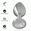 INTENSE – ALUMINUM METAL ANAL PLUG WITH SILVER CRYSTAL SIZE L