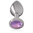 INTENSE – ALUMINUM METAL ANAL PLUG WITH VIOLET CRYSTAL SIZE L 3