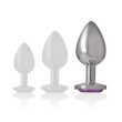 INTENSE – ALUMINUM METAL ANAL PLUG WITH VIOLET CRYSTAL SIZE L 6