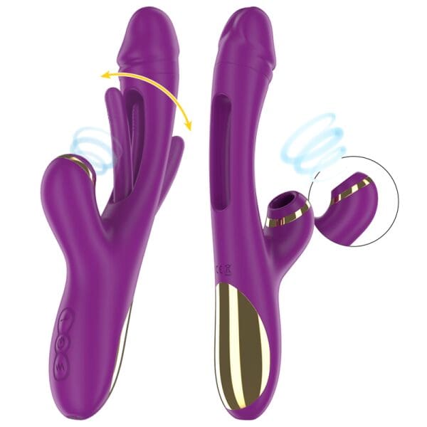 INTENSE - ATENEO RECHARGEABLE MULTIFUNCTION VIBRATOR 7 VIBRATIONS WITH SWINGING MOTION AND SUCKING PURPLE 3