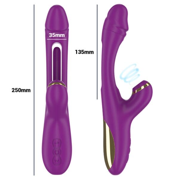 INTENSE - ATENEO RECHARGEABLE MULTIFUNCTION VIBRATOR 7 VIBRATIONS WITH SWINGING MOTION AND SUCKING PURPLE 5