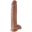 KING COCK – REALISTIC PENIS WITH BALLS 34.2 CM CARAMEL
