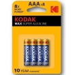 KODAK – MAX SUPER ALKALINE BATTERY AAA LR03 BLISTER * 4