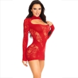 LEG AVENUE – MINI DRESS WITH LACE LONG SLEEVE RED 2