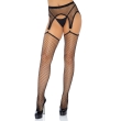 LEG AVENUE – INDUSTRIAL NET STOCKINGS WITH O RING ATTACHED GARTER BELT ONE SIZE 3
