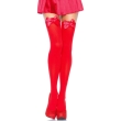 LEG AVENUE – NYLON THIGH HIGHS WITH BOW RED ONE SIZE