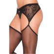 LEG AVENUE – TIGHTS WITH EMBROIDERY BLACK GARTER 2