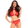 LEG AVENUE – TWO PIECES SET HALTER TOP AND PANTIES RED S/M