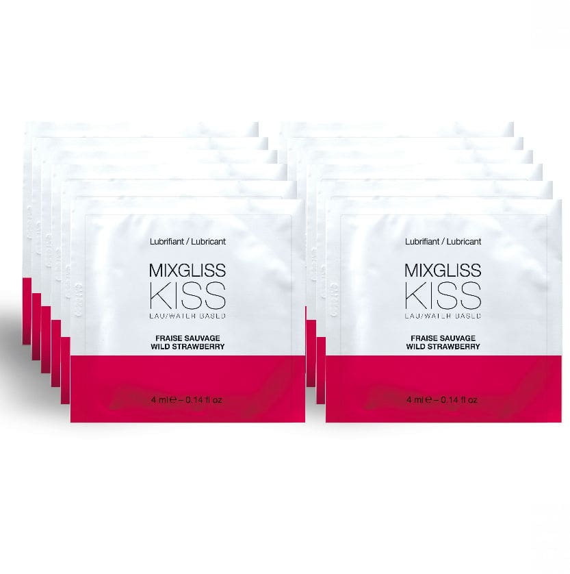 MIXGLISS – WATER BASED LUBRICANT STRAWBERRY FLAVOR 12 SINGLE DOSE 4 ML