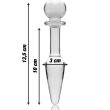 NEBULA SERIES BY IBIZA – MODEL 7 ANAL PLUG BOROSILICATE GLASS 13.5 X 3 CM CLEAR