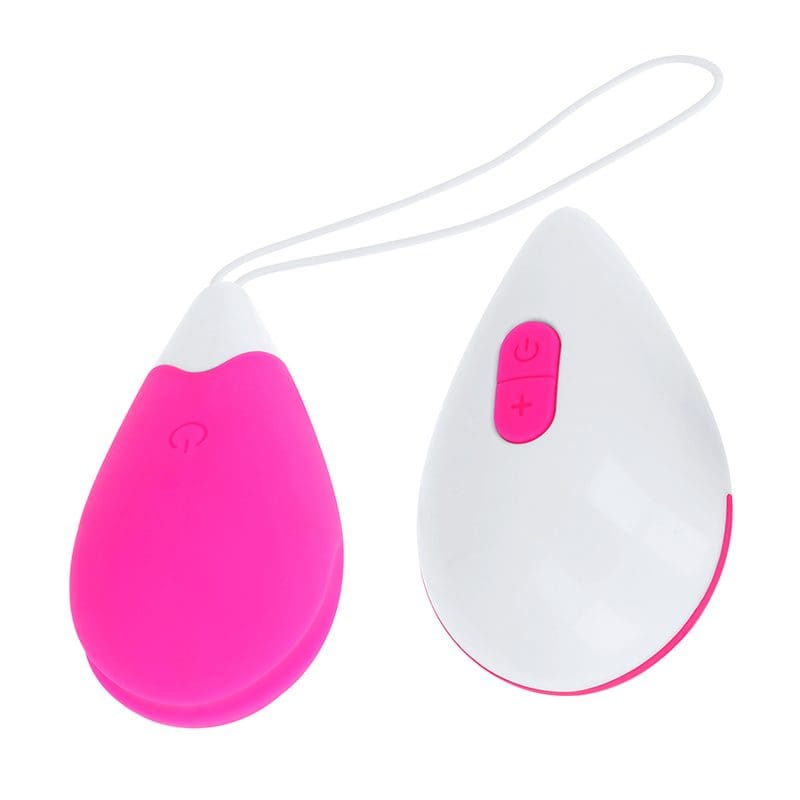 OHMAMA – TEXTURED VIBRATING EGG 10 MODES PINK AND WHITE 2