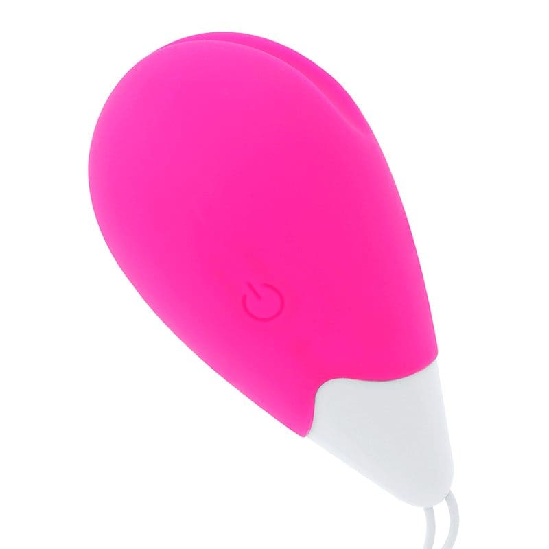 OHMAMA – TEXTURED VIBRATING EGG 10 MODES PINK AND WHITE 3