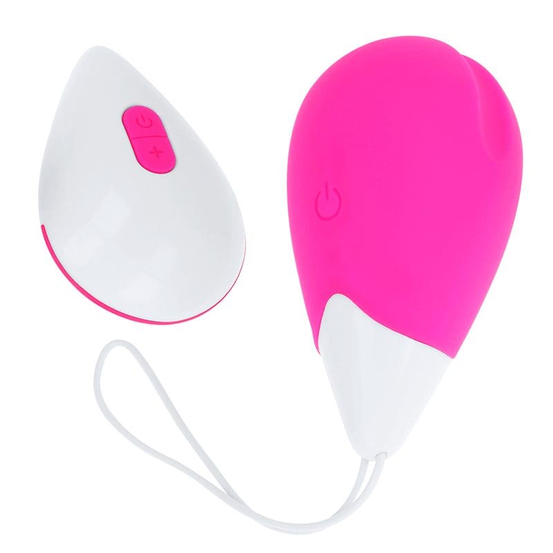 OHMAMA – TEXTURED VIBRATING EGG 10 MODES PINK AND WHITE