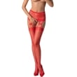 PASSION – S027 RED STOCKINGS WITH GARTER ONE SIZE