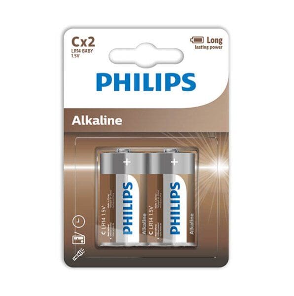 PHILIPS - ALKALINE BATTERIES C LR14 BLISTER*2